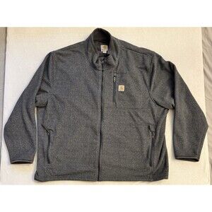 Carhartt Dalton Full‑Zip Fleece Jacket Grey Men’s Size 4XL Vintage Workwear B&T